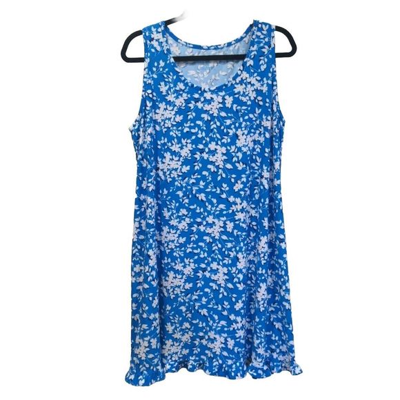 NWT Draper James Womens Ditsy Floral Sleep Dress Size L/XL Blue Sleeveless - Picture 1 of 10